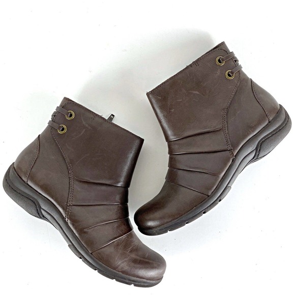 Clarks Christine Tilt Brown Leather Ankle Boots Booties Women's 6.5 - Picture 7 of 9